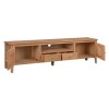 GRADE A2 - Large Solid Wood TV Unit with Storage - TV&#39;s up to 70&quot; - Adeline