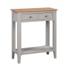 GRADE A1 - Narrow Grey Painted &amp; Oak Console Table with Drawers - Adeline