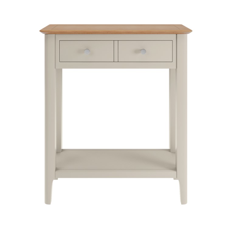 Narrow Dove Grey and Oak Console Table with 1 Drawer - Adeline