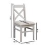 GRADE A2 - Pair of Grey Paint Finish Dining Chairs with Fabric Seats - Adeline
