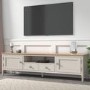 GRADE A2 - Large Grey Painted Solid Wood TV Unit - TV's up to 77" - Adeline