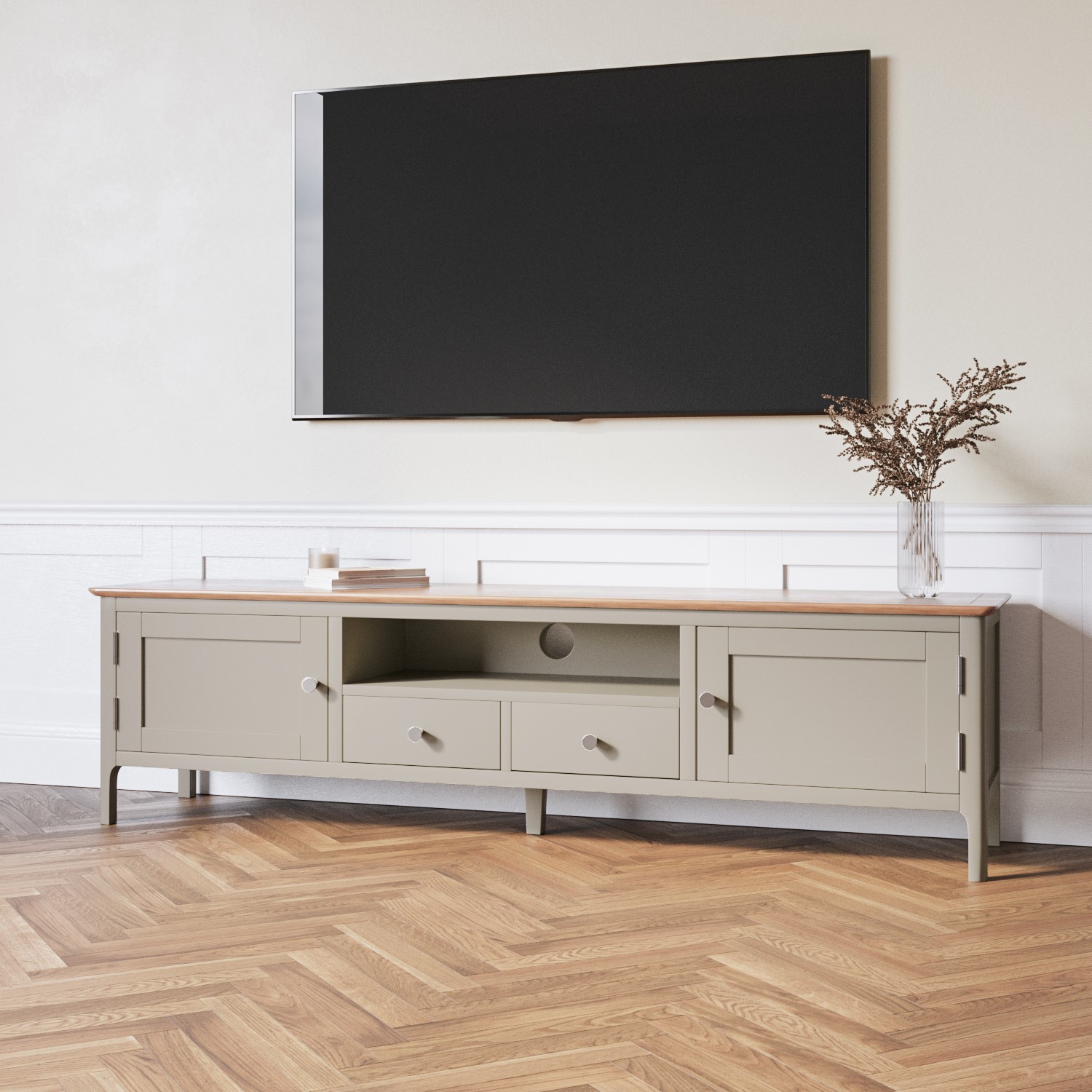 https://furniture123.co.uk/Images/ADE008_3_Supersize.jpg?versionid=28 Large Grey Solid Wood TV Unit with Storage - TV's up to 77 Adeline