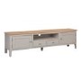 GRADE A2 - Large Grey Painted Solid Wood TV Unit - TV's up to 70" - Adeline