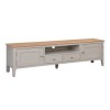 GRADE A2 - Large Grey Painted Solid Wood TV Unit - TV&#39;s up to 70&quot; - Adeline