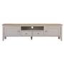 GRADE A2 - Large Grey Painted Solid Wood TV Unit - TV's up to 77" - Adeline
