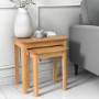 Set of 2 Solid Oak Nest of Tables - Adeline