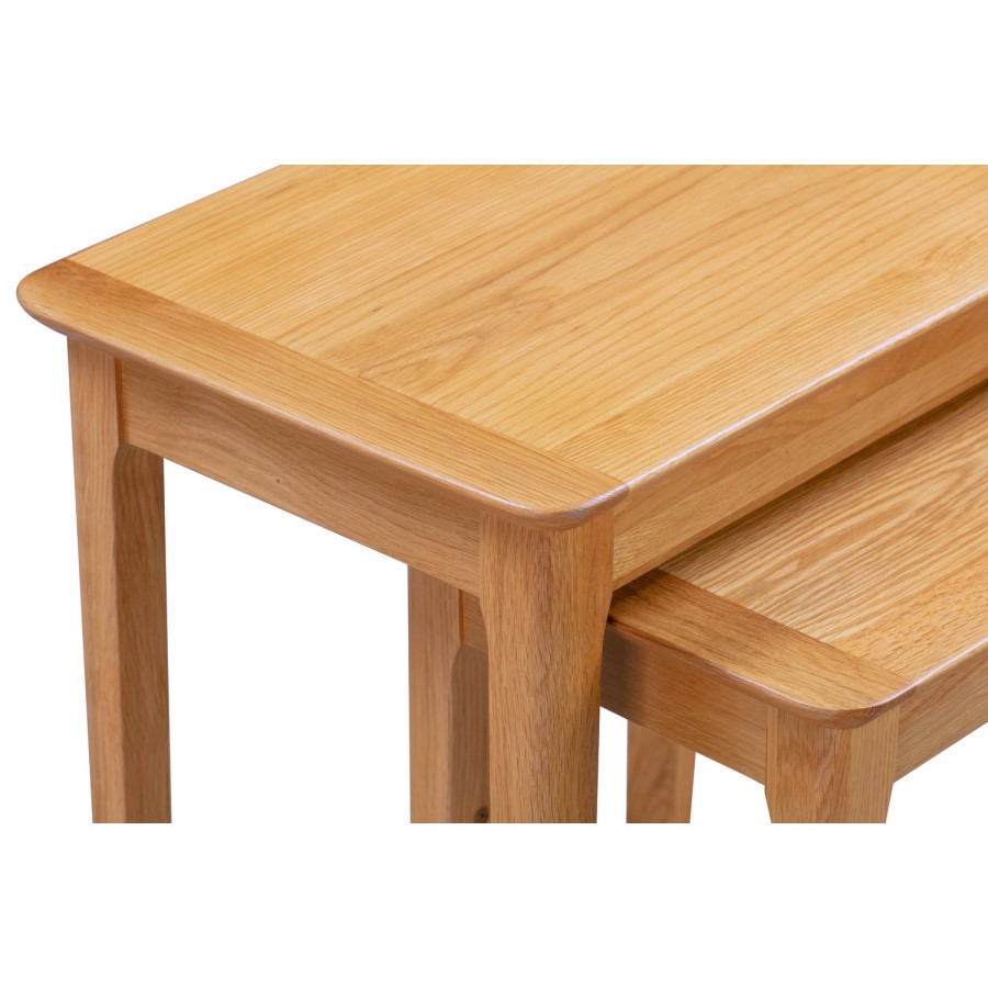 GRADE A1 - Set of 2 Solid Oak Side Tables - Adeline