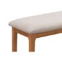 GRADE A1 - Solid Oak Dining Bench with Fabric Upholstered Seat - Seats 2 - Adeline