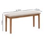 Solid Oak Dining Bench with Fabric Upholstered Seat - Seats 2 - Adeline