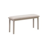 GRADE A2 - Grey Painted Dining Bench with Fabric Upholstered Seat - Seats 2 - Adeline