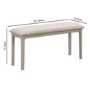 GRADE A2 - Grey Painted Dining Bench with Fabric Upholstered Seat - Seats 2 - Adeline