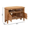 Corner TV Unit in Solid Oak with Storage - TV&#39;s up to 32&quot; - Adeline