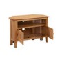 GRADE A2 - Solid Oak Corner TV Unit - Adeline