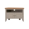 Corner TV Unit in Grey and Solid Oak with Storage - TV&#39;s up to 32&quot; - Adeline