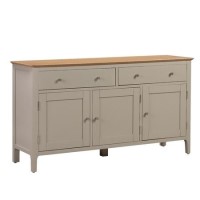 Large Grey & Oak Sideboard with Storage - Adeline