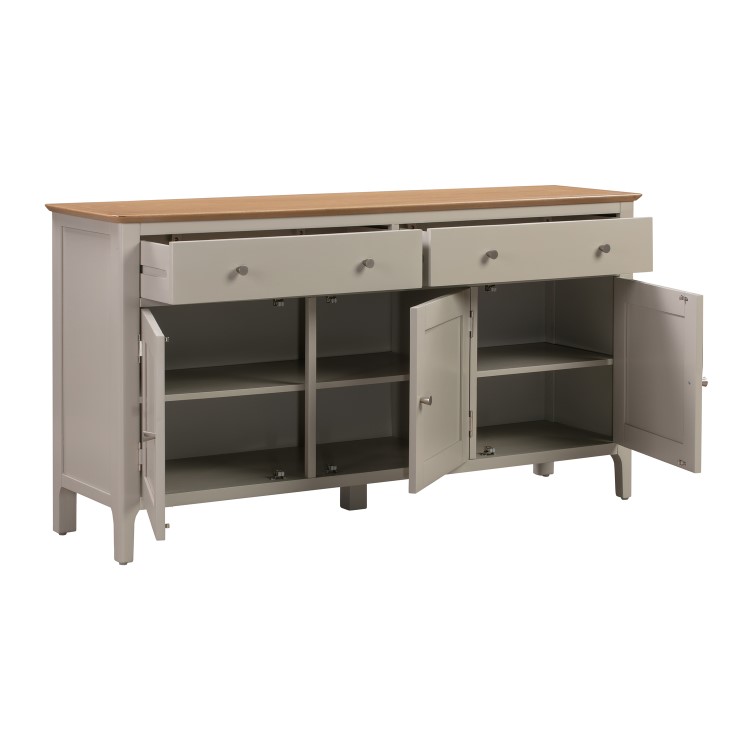 Large Grey & Oak Sideboard with Storage - Adeline