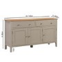 Large Grey & Oak Sideboard with Storage - Adeline