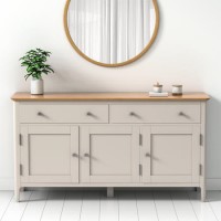 GRADE A2 - Large Grey & Oak Sideboard with Storage - Adeline