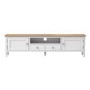 Large White Solid Wood TV Unit with Storage - TV's up to 77" - Adeline