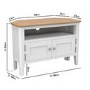 GRADE A2 - Corner TV Unit in White & Solid Oak with Storage - Adeline