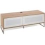 Helium Wall Mounted TV Unit in Oak with White Infra Red Friendly Doors