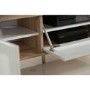 Helium Wall Mounted TV Unit in Oak with White Infra Red Friendly Doors