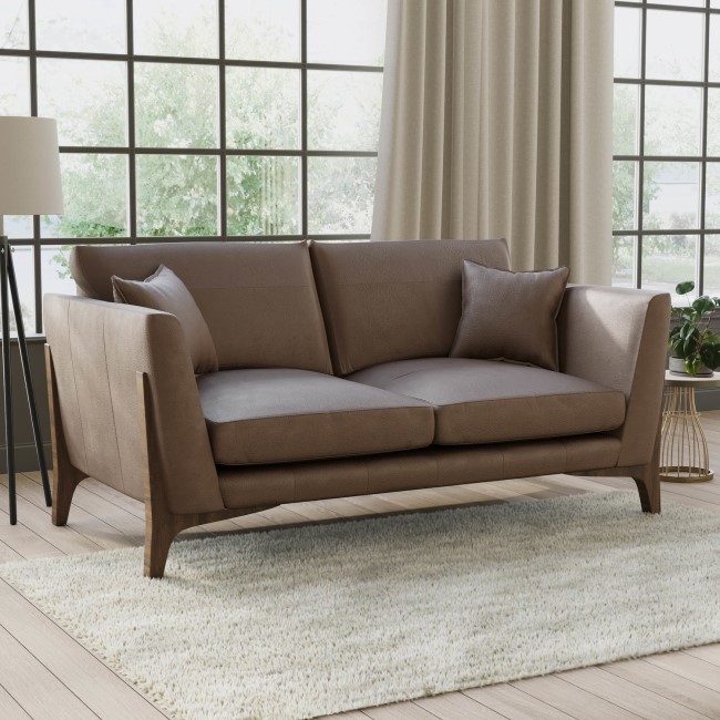 Mink Leather 2 Seater Sofa - Adley