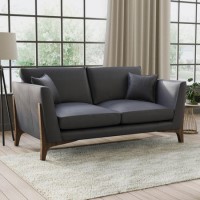 Grey Leather 2 Seater Sofa - Adley Grey Leather 2 Seater Sofa - Adley