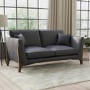 Grey Leather 2 Seater Sofa - Adley