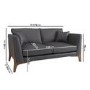 Grey Leather 2 Seater Sofa - Adley