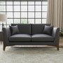 Grey Leather 2 Seater Sofa - Adley
