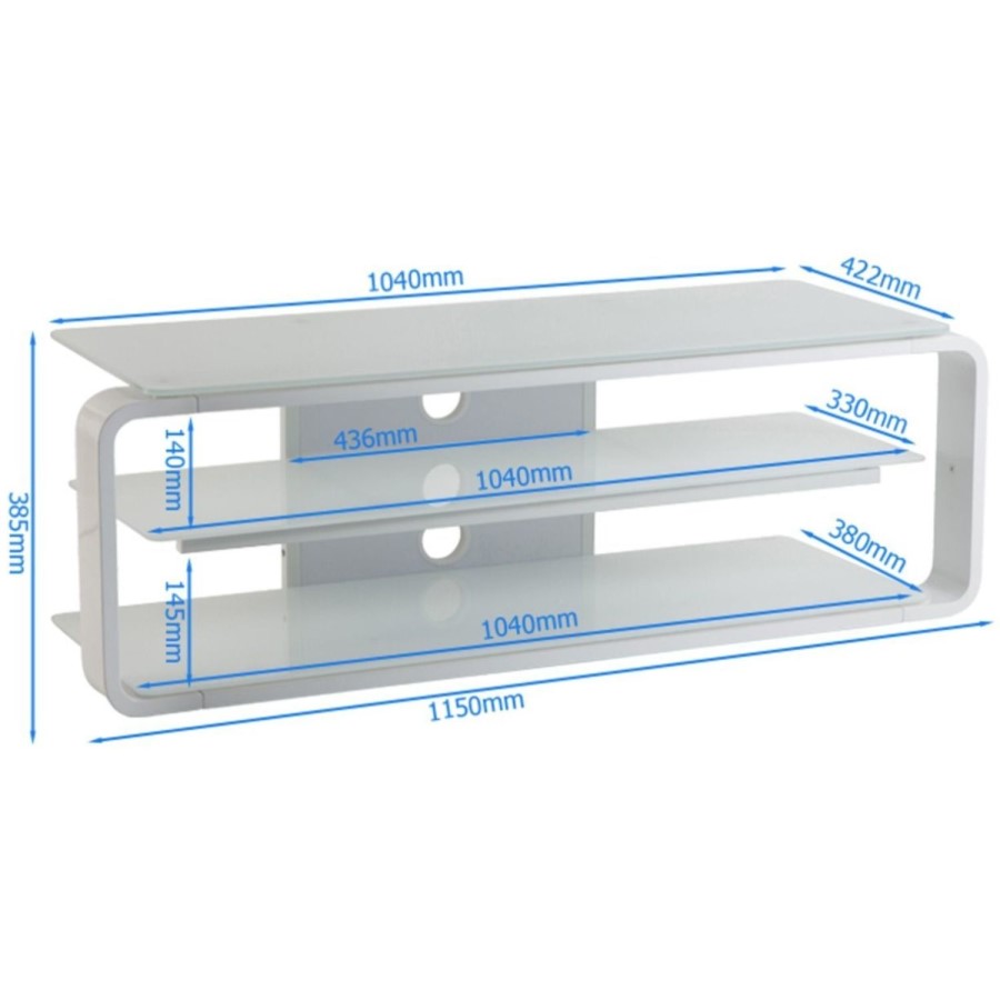Alphason ADL1400-WHT Lithium TV Stand for up to 72" TVs - White