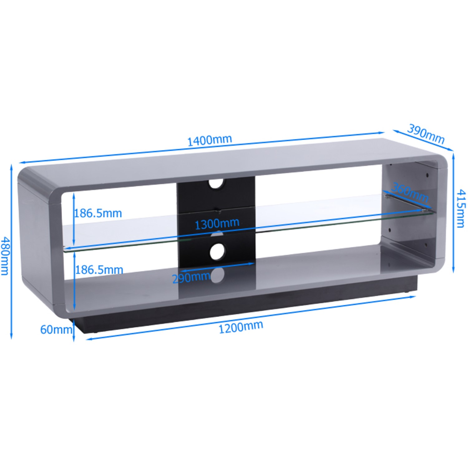 Alphason ADLU1400-WHT Luna TV Stand for up to 72