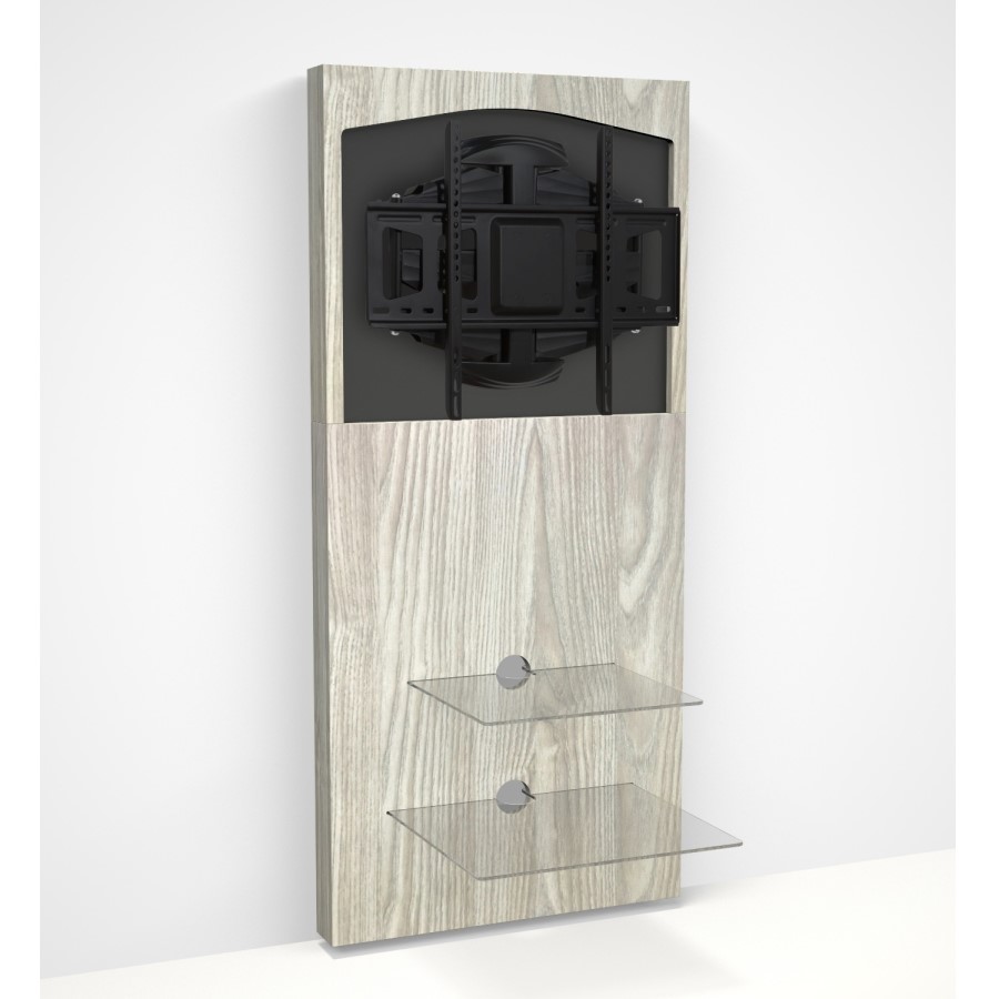 Wall Mounted TV Unit in Light Oak - TV's up to 80"