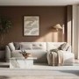 Right Hand Chaise Sofa in Beige - Arden