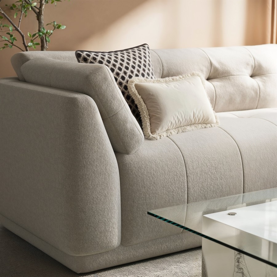 Right Hand Chaise Sofa in Beige - Arden
