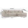 Right Hand Chaise Sofa in Beige - Arden
