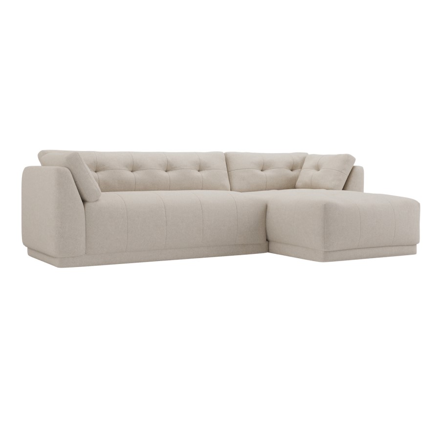 Right Hand Chaise Sofa in Beige - Arden