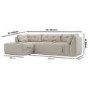 Left Hand Chaise Sofa in Beige - Arden