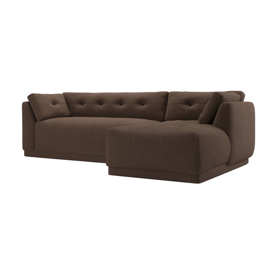 Right Hand Chaise Sofa in Brown - Arden