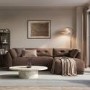Right Hand Chaise Sofa in Brown - Arden