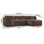 Right Hand Chaise Sofa in Brown - Arden