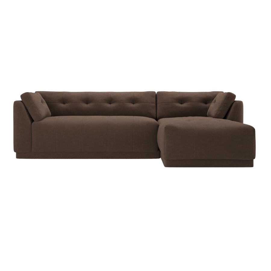 Right Hand Chaise Sofa in Brown - Arden