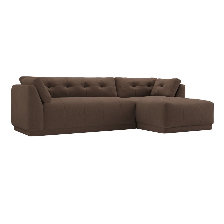 Right Hand Chaise Sofa in Brown - Arden
