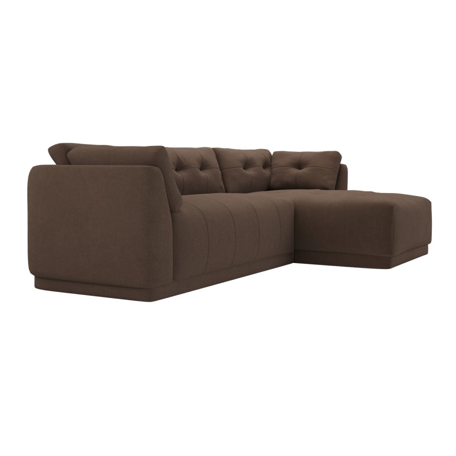 Right Hand Chaise Sofa in Brown - Arden