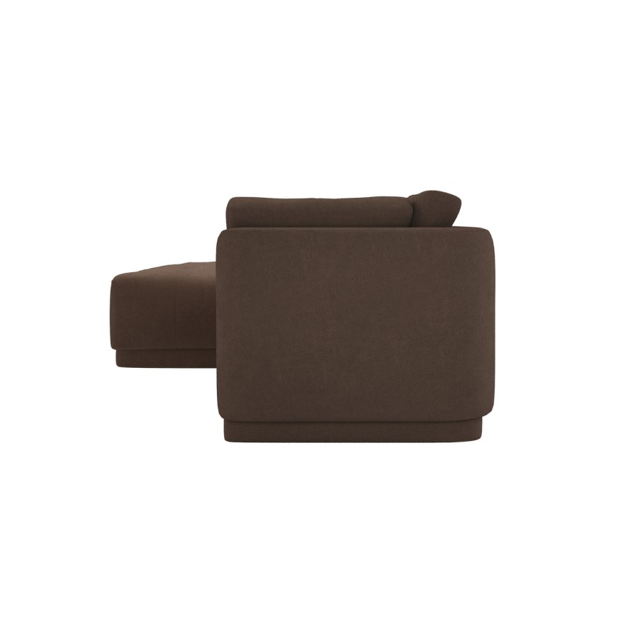 Left Hand Chaise Sofa in Brown - Arden
