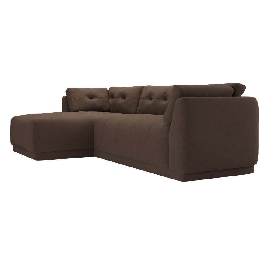 Left Hand Chaise Sofa in Brown - Arden