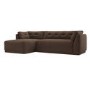 Left Hand Chaise Sofa in Brown - Arden