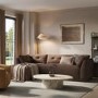 Left Hand Chaise Sofa in Brown - Arden