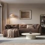 Left Hand Chaise Sofa in Brown - Arden